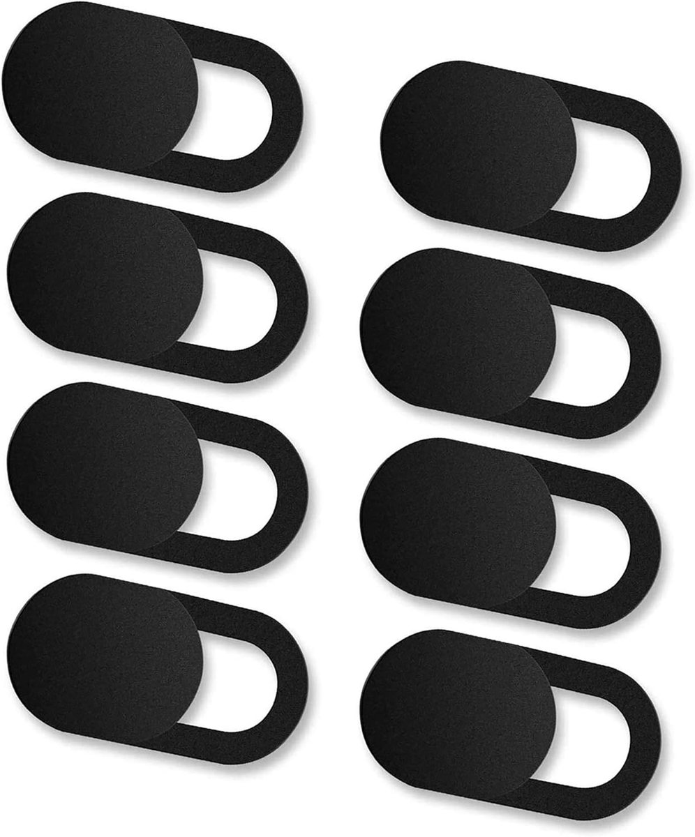 [8-pack] Webcam Cover Slider voor privacy, 0.027 inch ultradun ontwerp Camera Cover Slide Geschikt voor laptop, PC, tablet, smartphone,Bescherming tegen spionage- (Zwart)