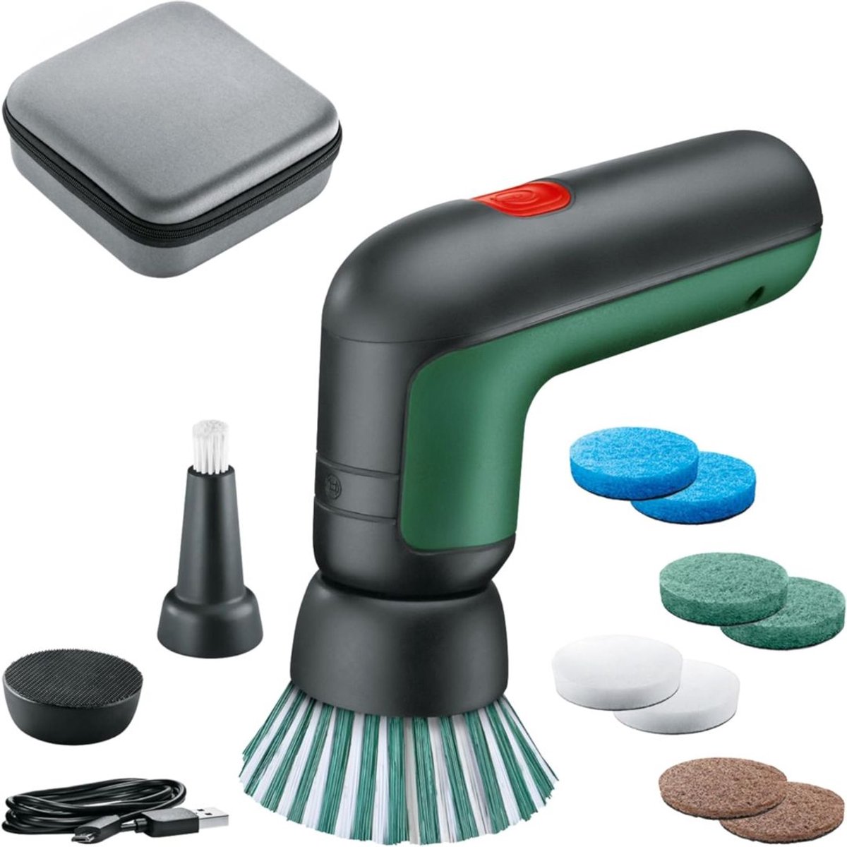 JCP® Elektrische Schoonmaakborstel - Elektrische Schoonmaakborstel Bosch - Schrobmachine - Groen - 14cm x 100cm x 45cm