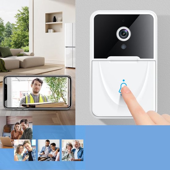Draadloze Deurbelcamera Met 480p En Infrarood Nachtzicht - Tweewegs Audio Bewegingsmeldingen App-Bediening - 400mAh Snelle Installatie - Ideaal Voor Appartementen En Huizen — afbeelding 3