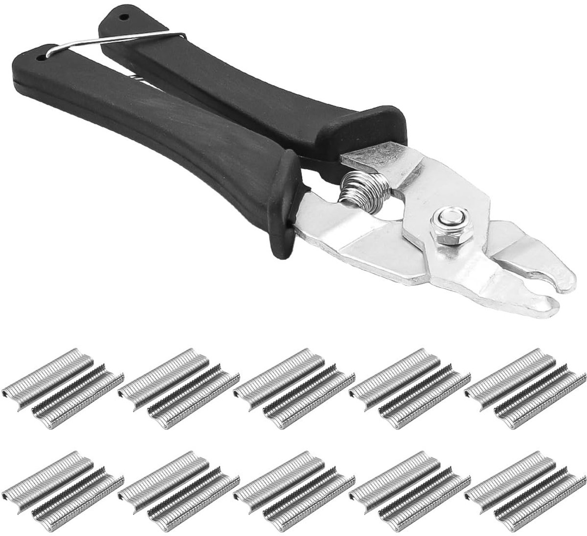 Solidchoice - Hog Ring Tangen met 600 M-Nagels voor Dierverblijven