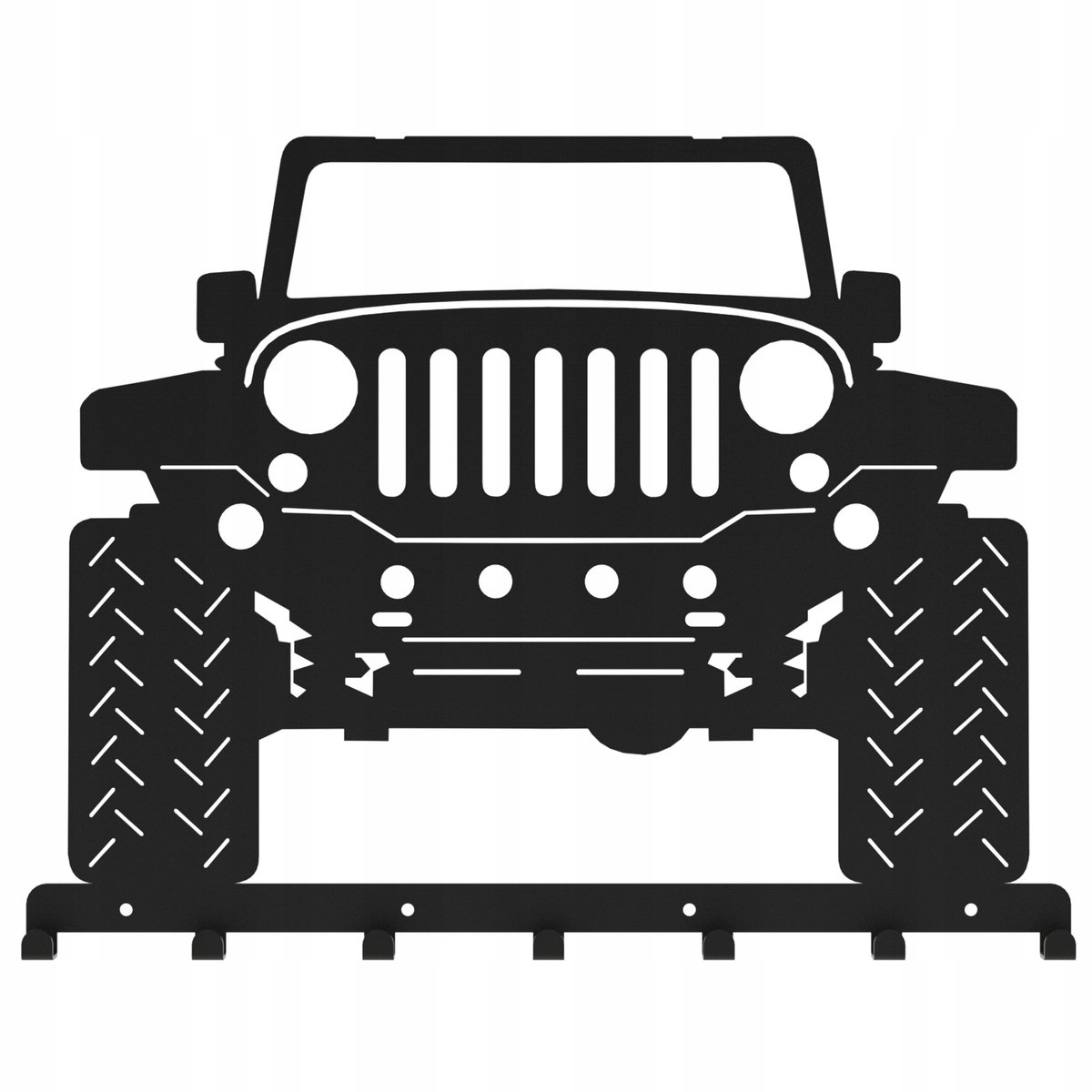 Wandkapstok Jeep Terreinwagen Metaal Zwart - 7 Haken