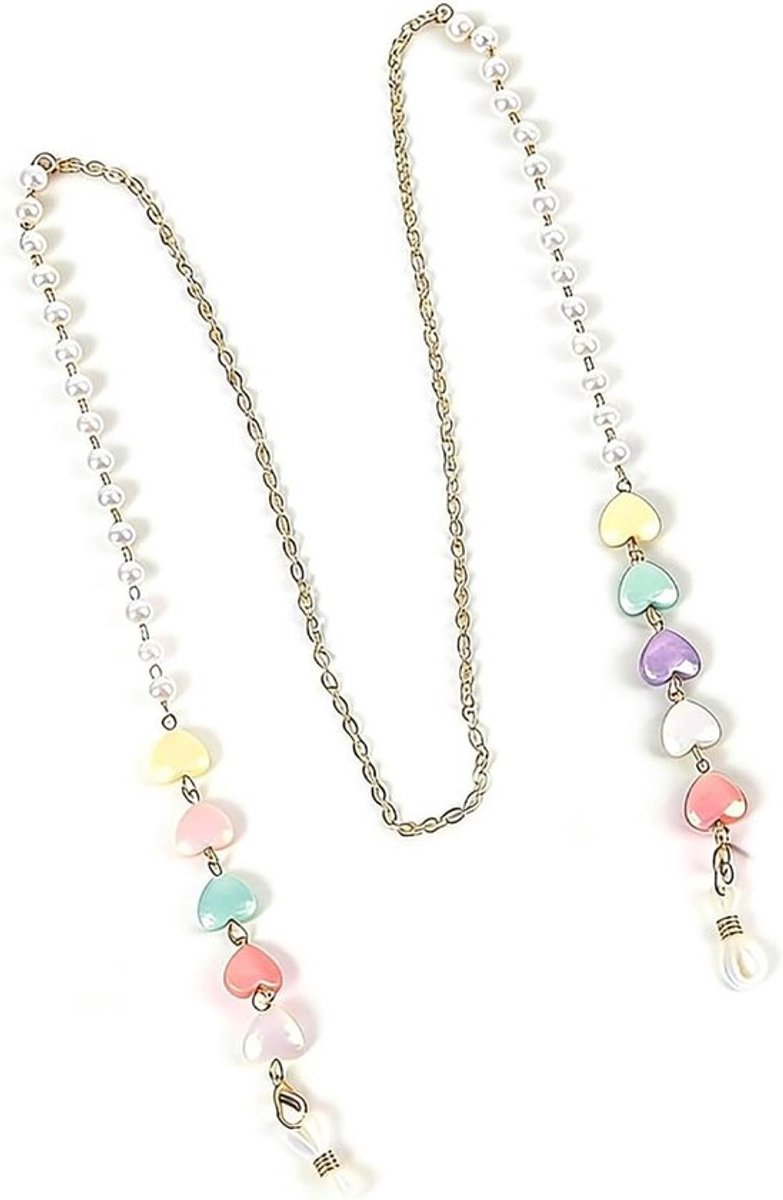 Hartvormige Kralen Brilband met Verstelbare Lussen | Stijlvolle Brilhouder Ketting voor Vrouwen, Ideaal voor Zonnebrillen en Leesbrillen, Perfect voor Dagelijks Gebruik en Modeaccessoires