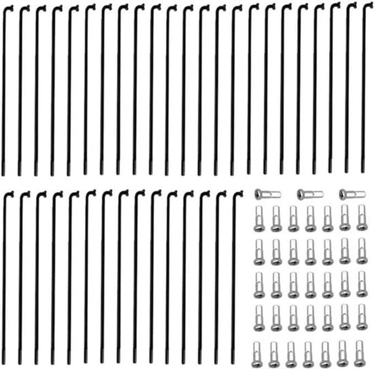 Mountainbike Spaken Set van 38 Stuks met Spaken Nippels, 258-283 mm, Zink Geplateerd en Zwart