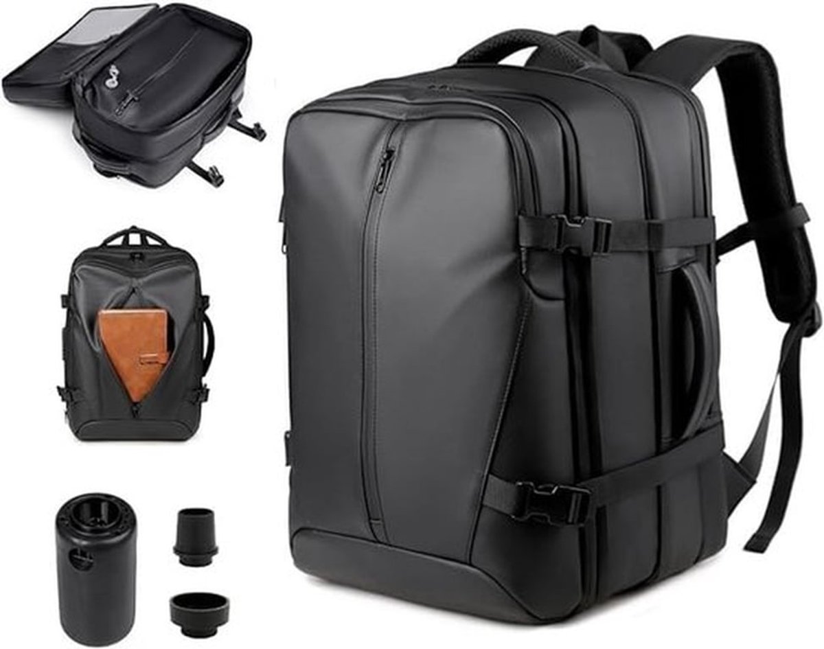 Vacuum Rugzak 62L - Handbagage - Uitbreidbaar 45x30x30 cm - Waterafstotend - Draagbare Vacuümpomp - Anti-diefstal - Reisrugzak