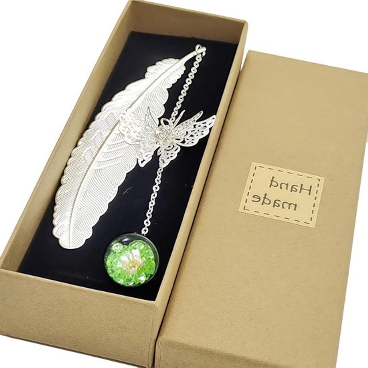 Stijlvolle metalen veren boekenlegger van hoogwaardig ijzer, perfect voor lezers, studenten en boekenliefhebbers - 11x2.2cm, lichtgewicht, cadeau-idee