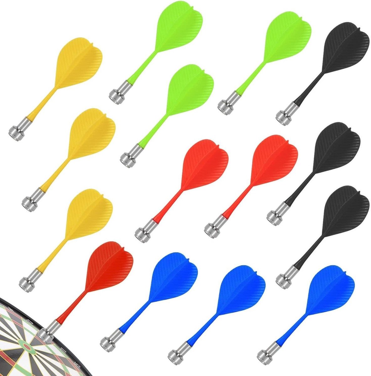 Vervangende Magnetische Dartpijlen - Gemengde Kleuren - 8 cm - Duurzaam Plastic - Voor Binnenspel