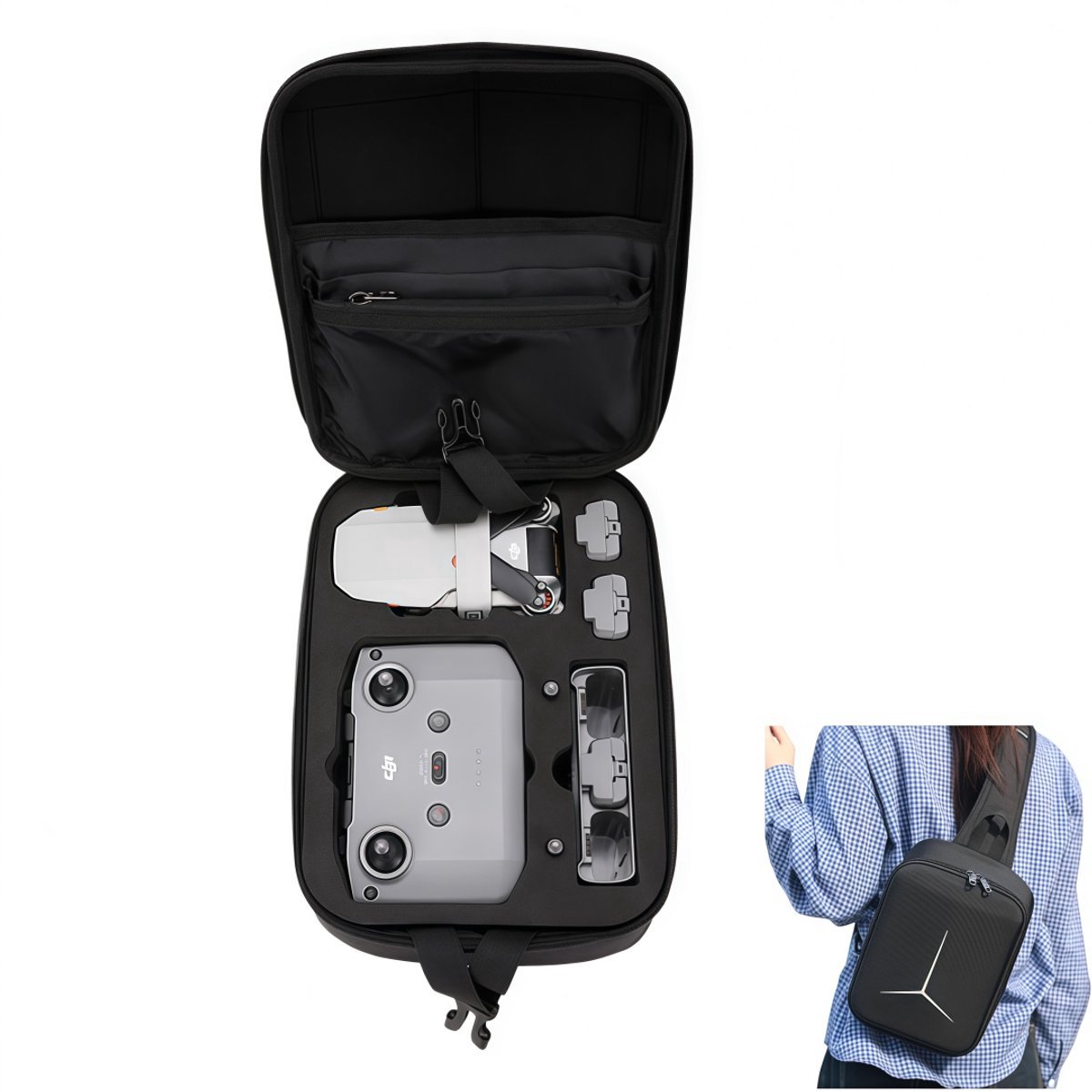 Casalora Tas voor DJI Neo Case, Draagtas voor DJI Neo Fly More Combo Accessoires, Compacte Reistas voor Controlle RC-N1 Accukoffer, voor Drone Bescherming/opslag