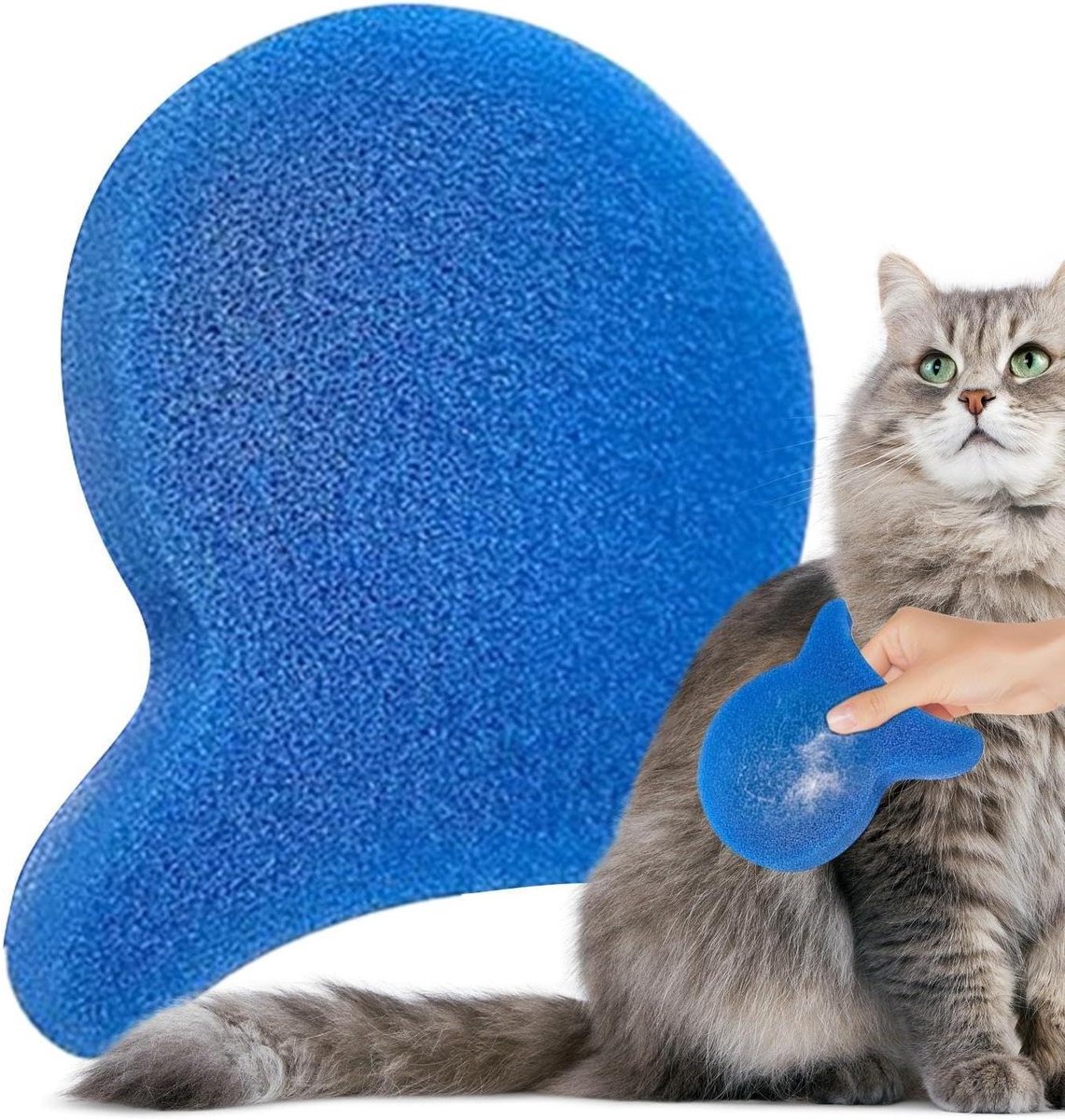 Dierenhaarverwijderaar Wasmachine - Pluisvanger Herbruikbaar - Kleding Reinigen - Zacht voor Textielvezels - 10.5 x 10 cm - Blauw