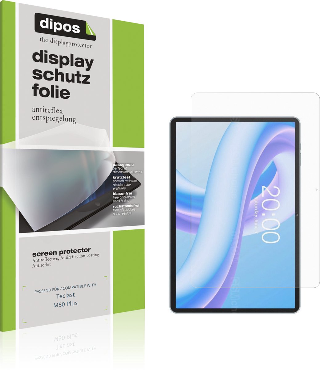 dipos – 2x Matte Beschermfolie geschikt voor Teclast M50 Plus | Krasbestendige & antireflecterende Screenprotector Ultra-Thin