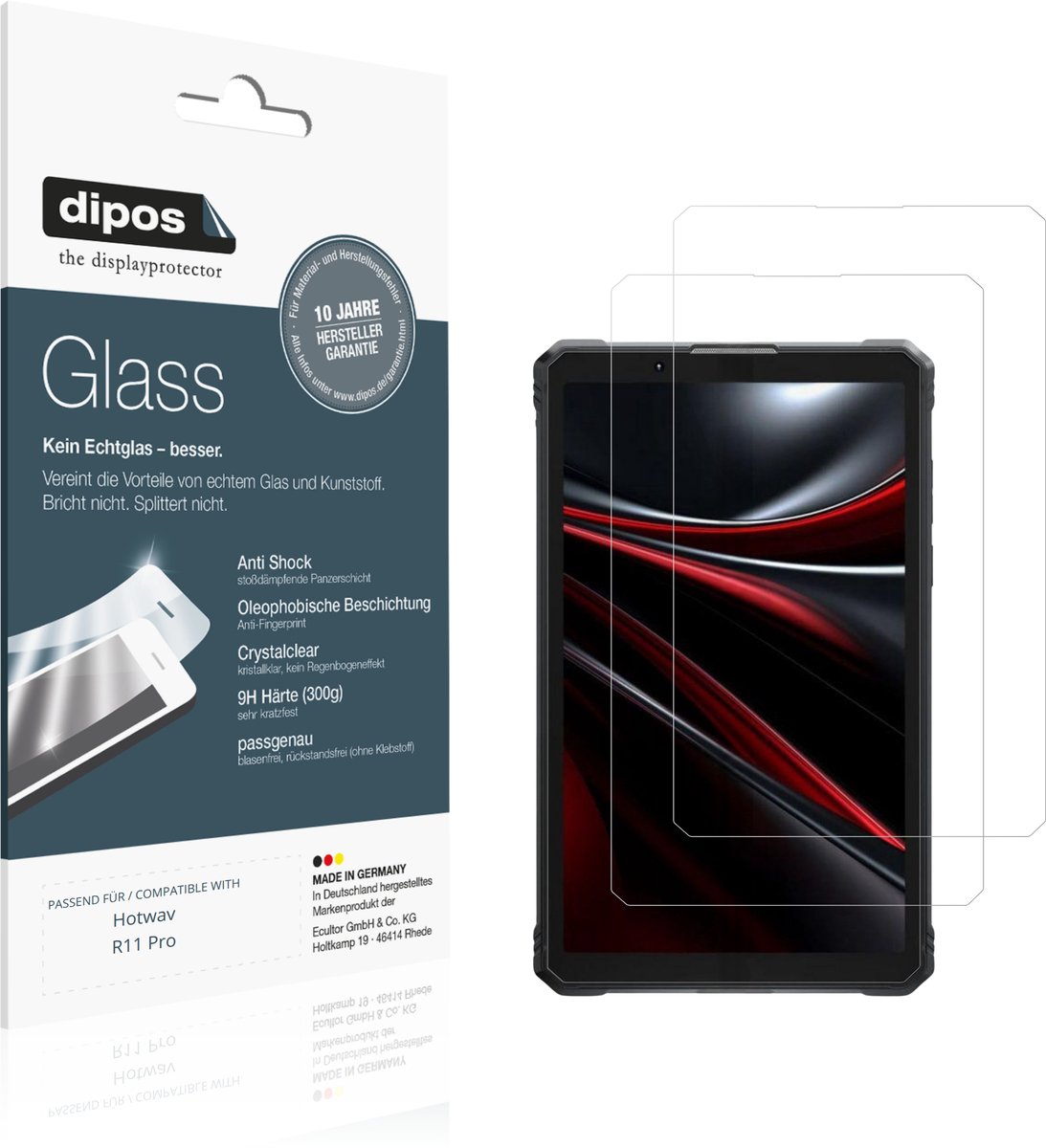 dipos – 2x Pantserfolie geschikt voor Hotwav R11 Pro | 9H Screenprotector