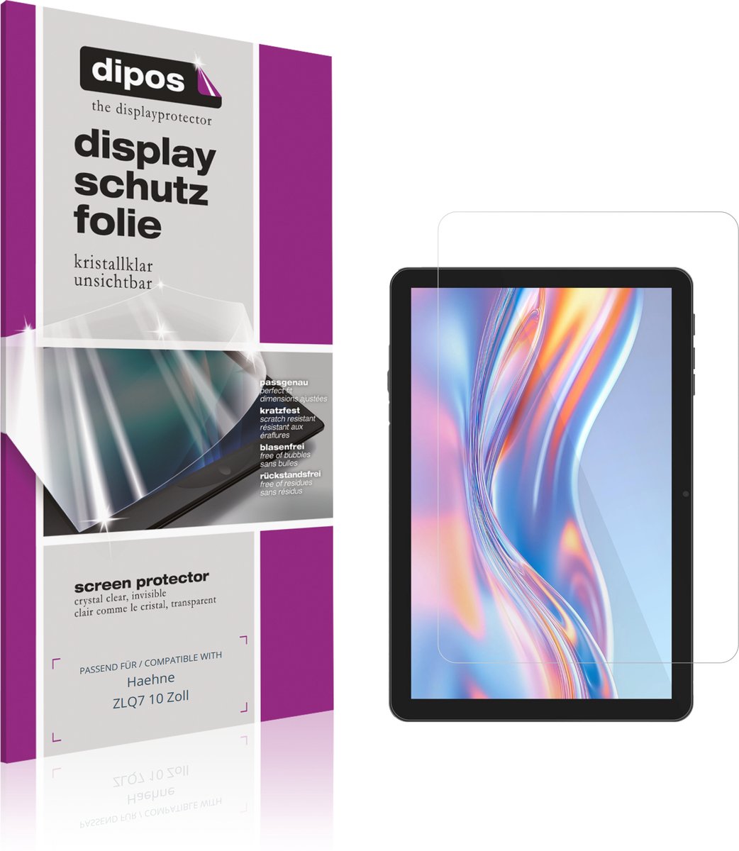 dipos – 2x Beschermfolie geschikt voor Haehne ZLQ7 10 Zoll | Krasbestendige & heldere Screenprotector Ultra-Thin