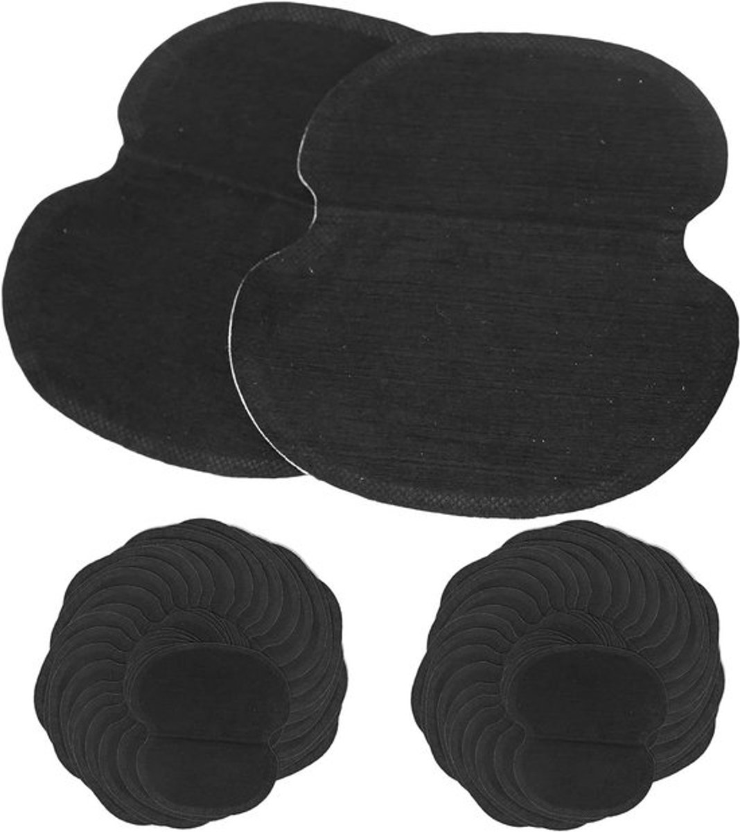 60 Stuks Onderarm Zweetpads, Draagbare Zweetbescherming, Superdunne Fleece Onderarm Pads voor Comfortabele Bescherming voor Mannen en Vrouwen, Zwart