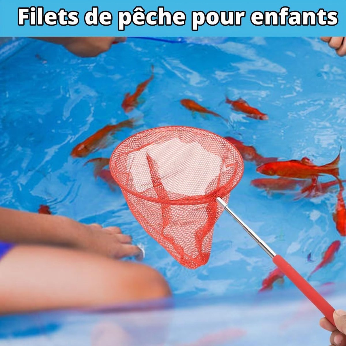 Telescopisch schepnet voor kinderen - 3 Stuks - 37 tot 85 cm - Uitschuifbaar Visnet - Telescoop Schepnet - vlindernet - Vijver Schepnet - Insectennet - Landingsnet - Visnetje/schepnetje/vlindernetje - Zwembad Schepnet - Buiten speelgoed – foto 6
