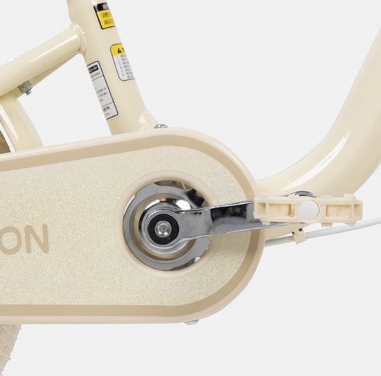 YAR Biky Meisjesfiets - 18 Inch - Kinderfiets met Zijwielen & Stuurtas - Beige van Yar Biky — afbeelding 5
