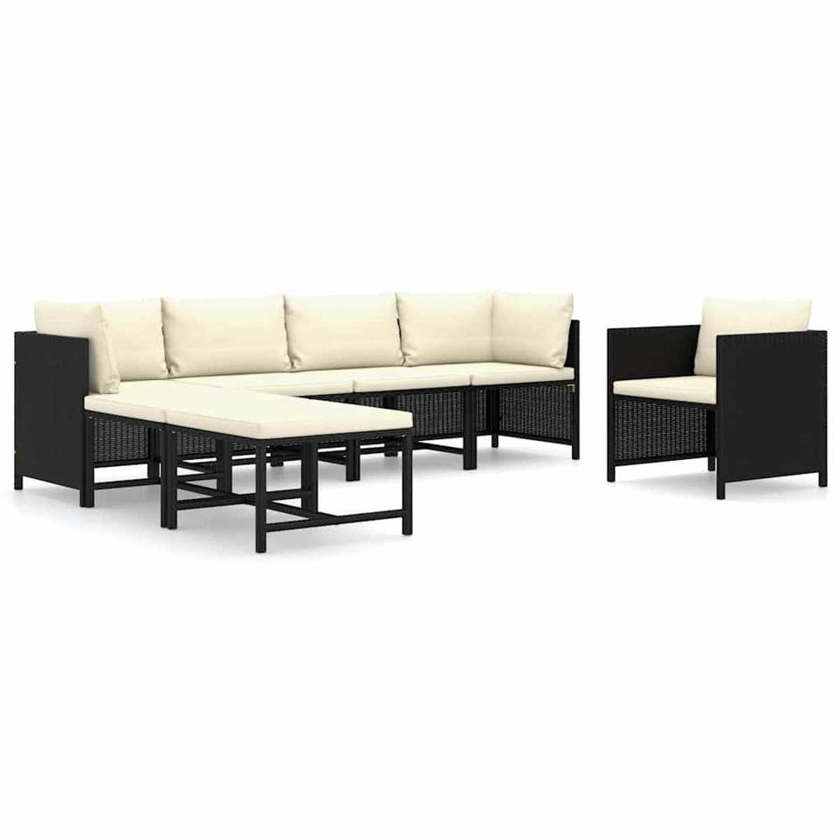Vidaxl Tuinset Zwart Loungeset