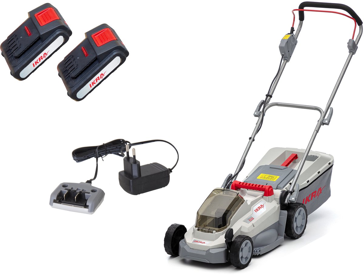 IKRA accu-grasmaaier ICM 2033 met mulch-functie, inclusief 2 x 20V accus en oplader