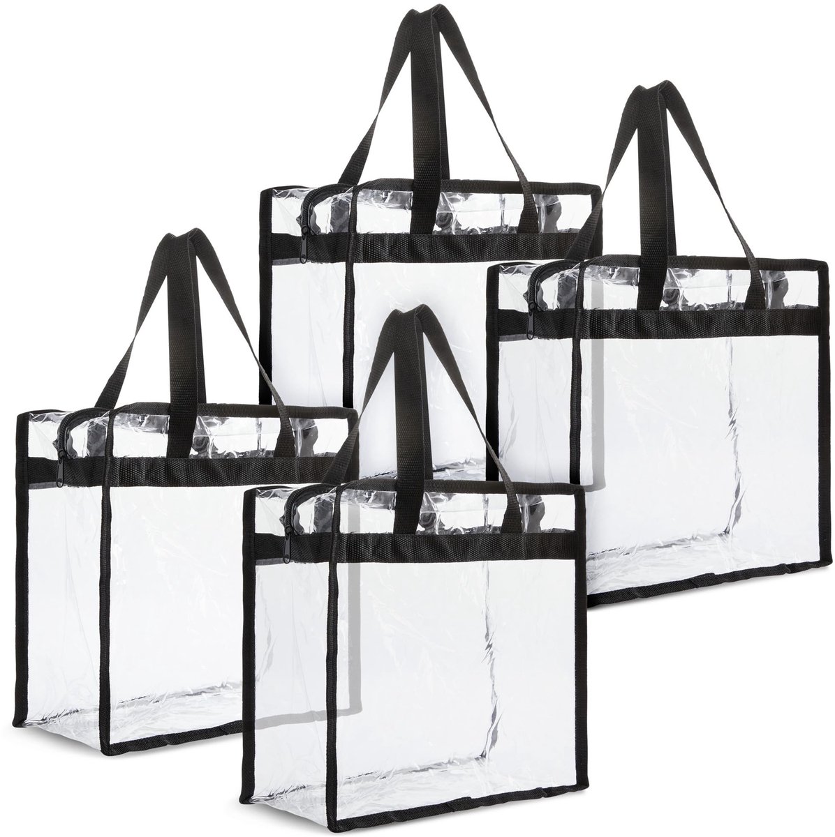Solidchoice - 4 Stuks Doorzichtige Stadion Goedkeurde Schoudertassen - 12x6x12 inch