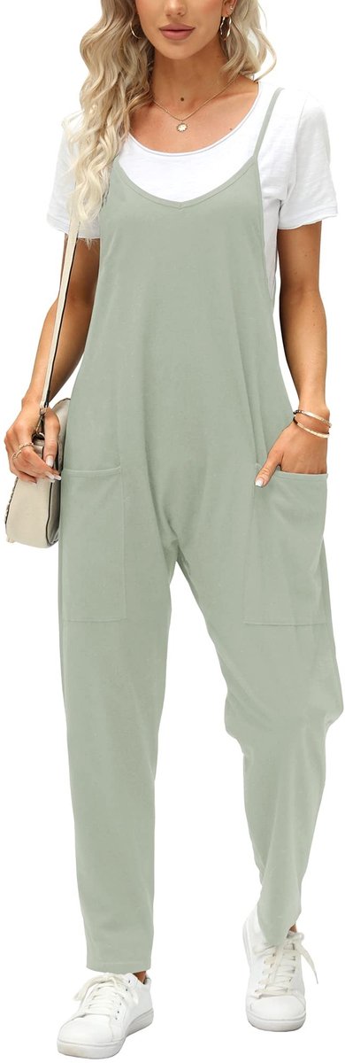 Solidchoice - Dames Tuinbroek Mouwloos Jumpsuit met Grote Zakken