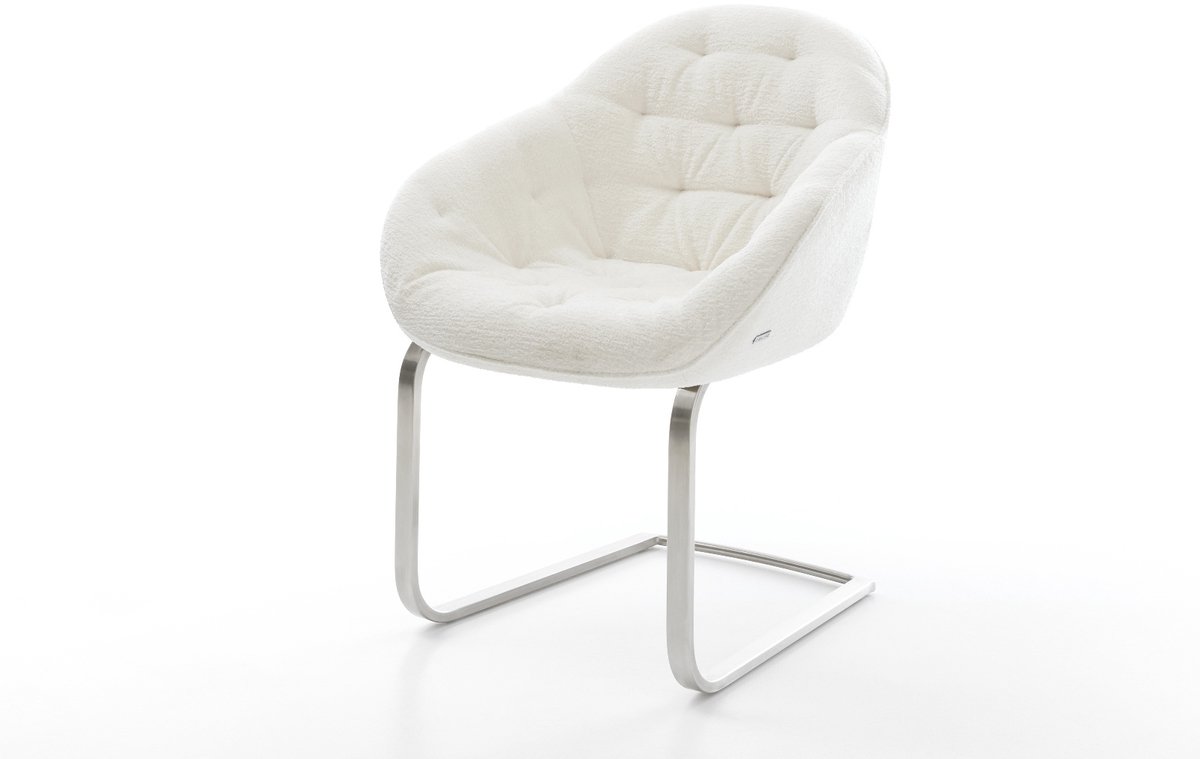 Sledestoel Gaio-Flex sledemodel vlak roestvrij staal bouclé zacht beige