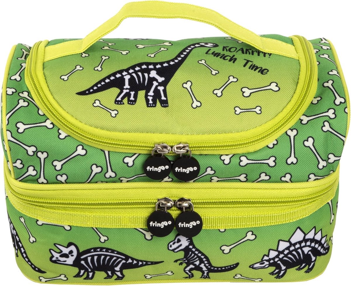 Fringoo® Multi-compartment kids lunch bag thermal insulated cooler bag school nursery double-decker food snacks - ShopVlot