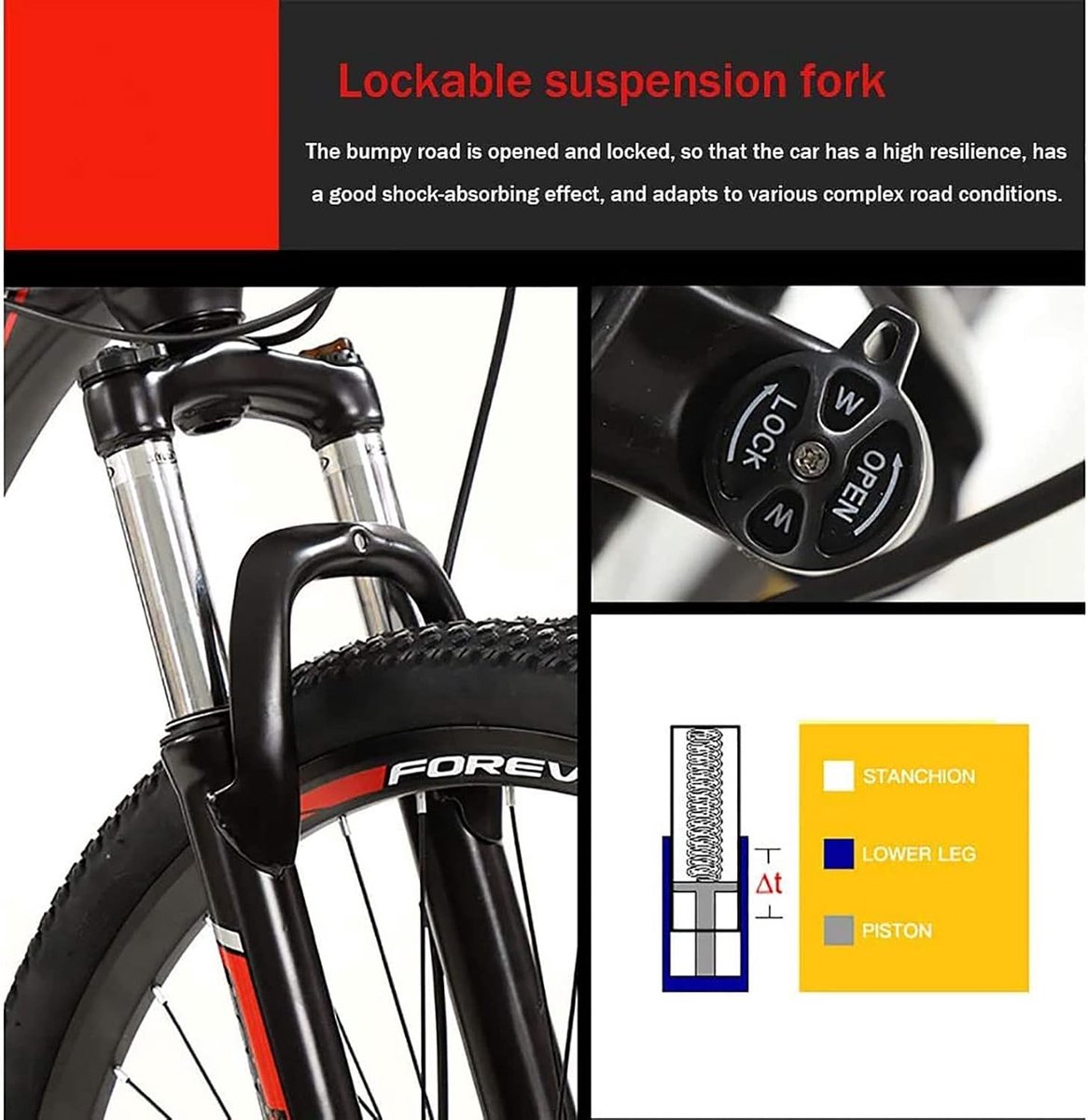 26-Inch Mountain Trail Bicycle for Men Women Adult 21/24/27/30 Speeds Drivetrain Mountain Bike Carbon Steel - ShopVlot