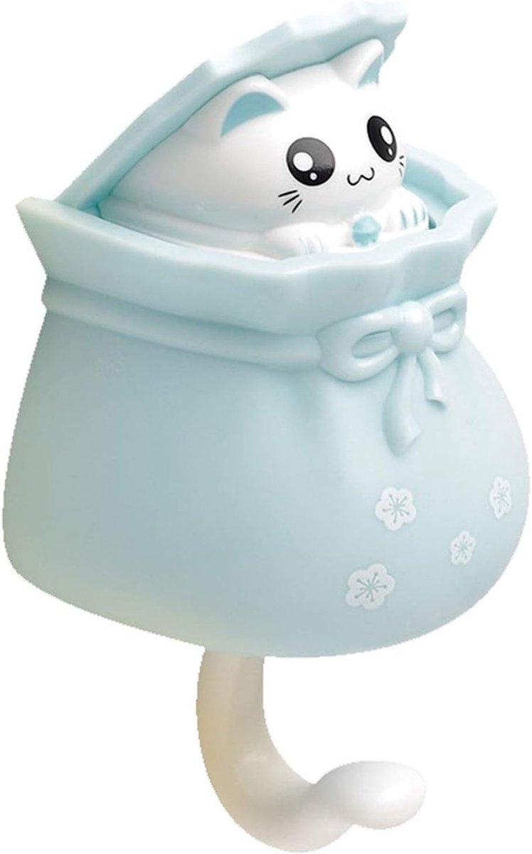 Leuke Creative Haken/Cat Haken/Kleerhaken/Creative Hooks for badkamer, keuken, Children's Room (Color : Blue, Size : 4 - ShopVlot