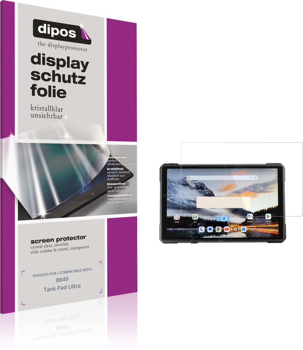 dipos – 2x Beschermfolie geschikt voor 8849 Tank Pad Ultra | Krasbestendige & heldere Screenprotector Ultra-Thin