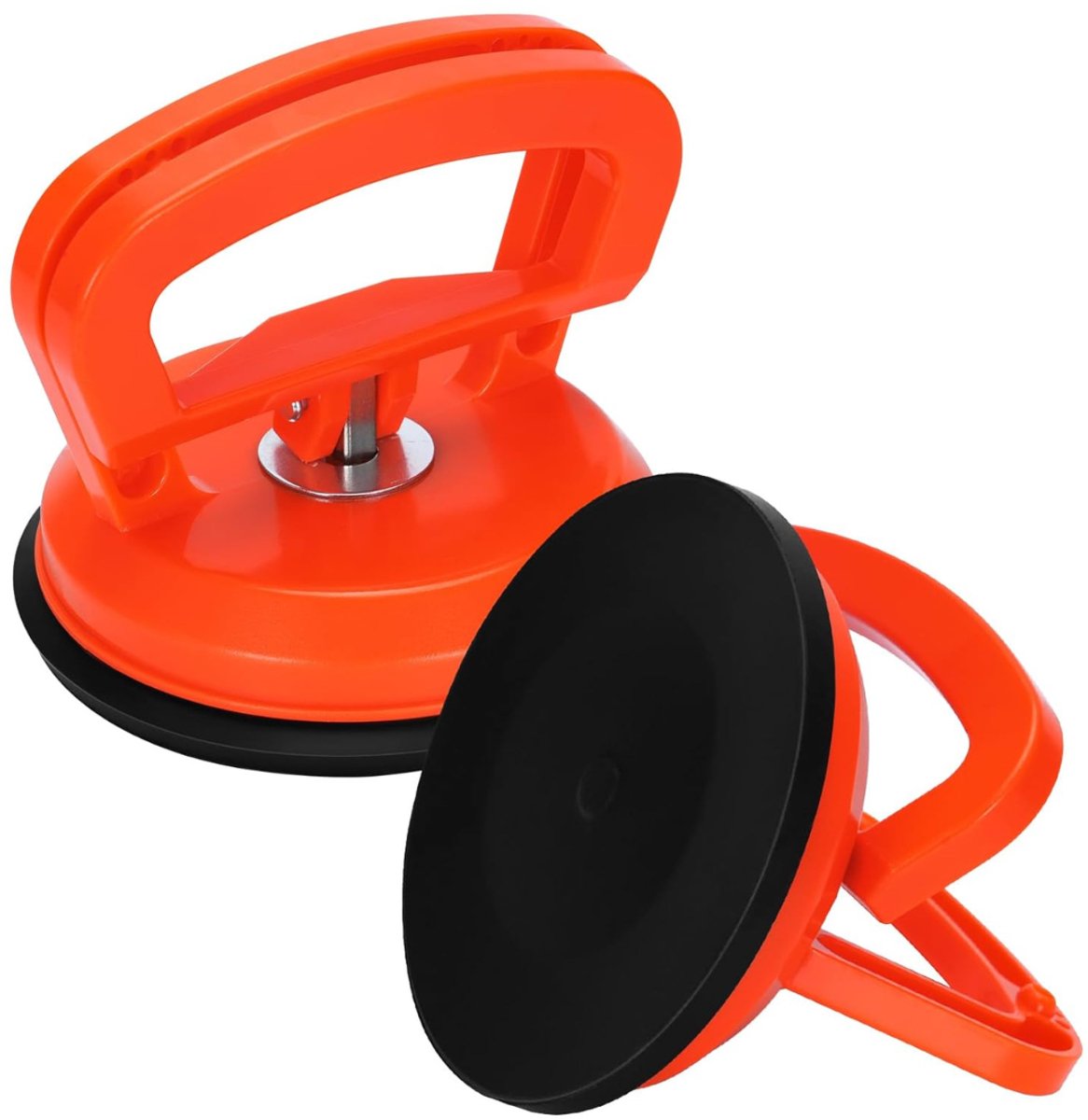 QUOVO® Tegeltiller – Tot 50 KG - Tegeldrager - Tegellifter - Tegeltiller Vacuum - Tegel zuignap – Voor Glas, Vloertegels, Marmeren Platen En Zonnepanelen – 118 mm Diameter - Oranje - 1cm x 1cm x 1cm