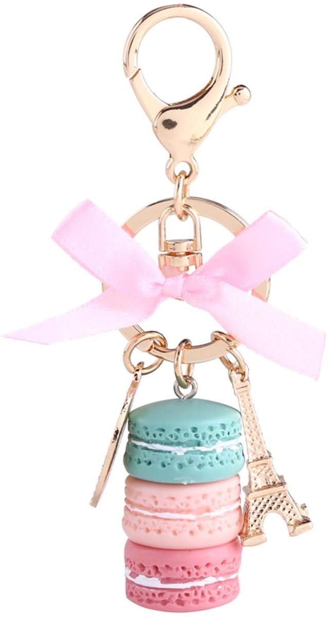 Solidchoice - Kleurvolle Tropische Macaroon Sleutelhanger met Eiffeltoren - Bag Pendant Charm
