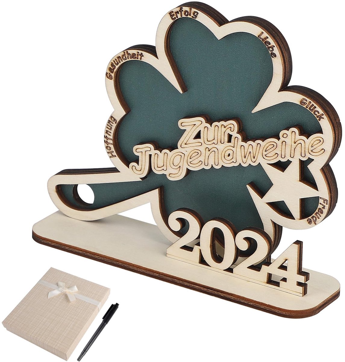Solidchoice - Creatief Houten Cadeau Klavertje Vier voor Verjaardagen