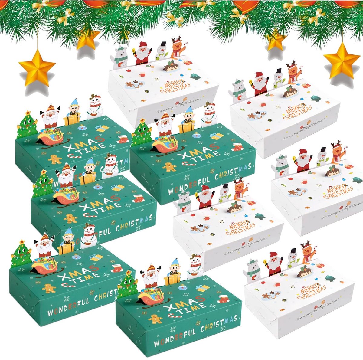 Solidchoice - Set van 20 Kerst Cadeau Dozen voor Snoep en Geschenken