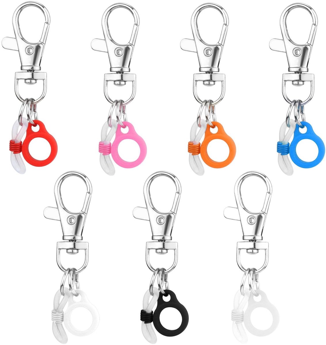 Solidchoice - Set van 7 Penclips met Karabijnhaak in Verschillende Kleuren