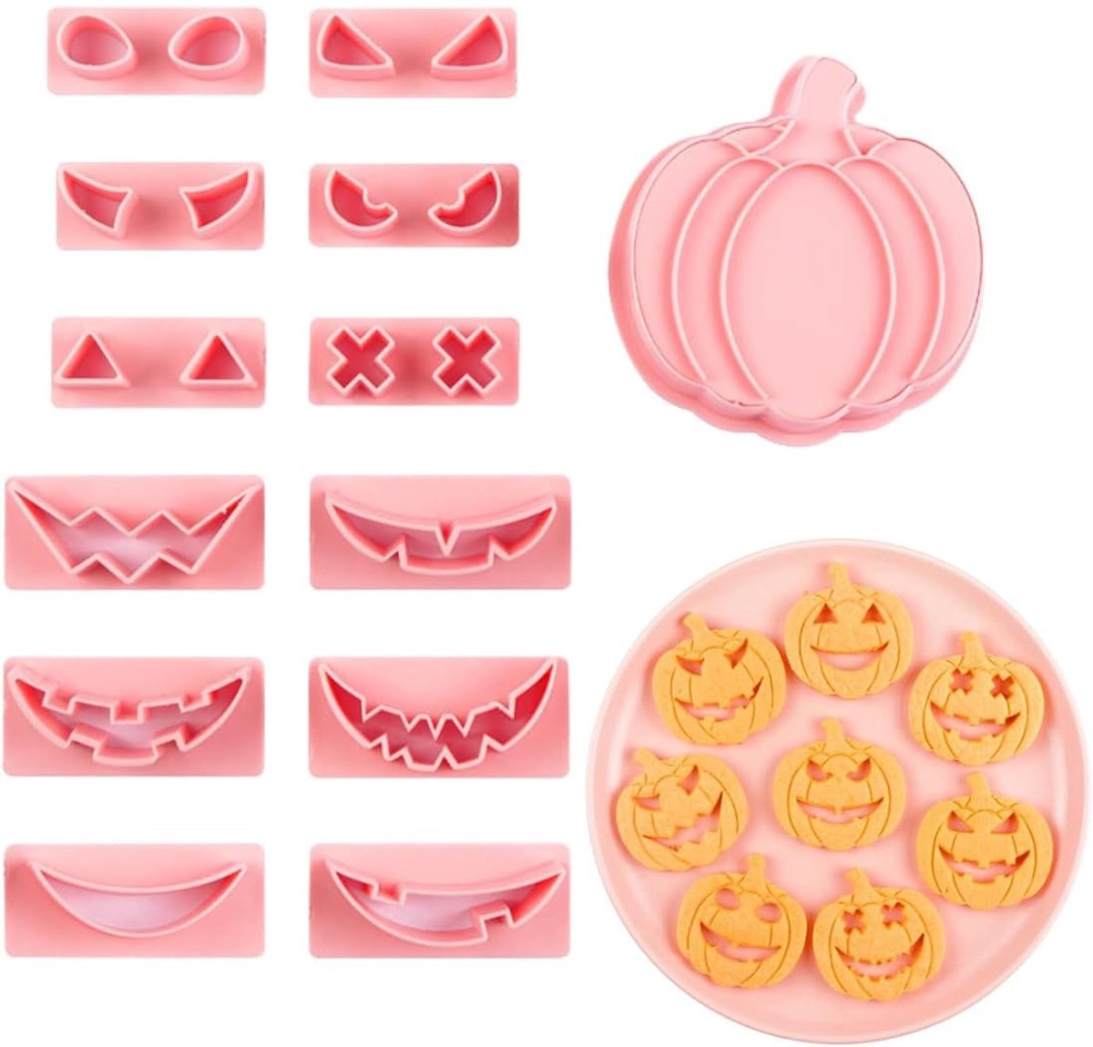 Solidchoice - 14 Stuks Halloween Koekjessnijders voor Feestdecoratie