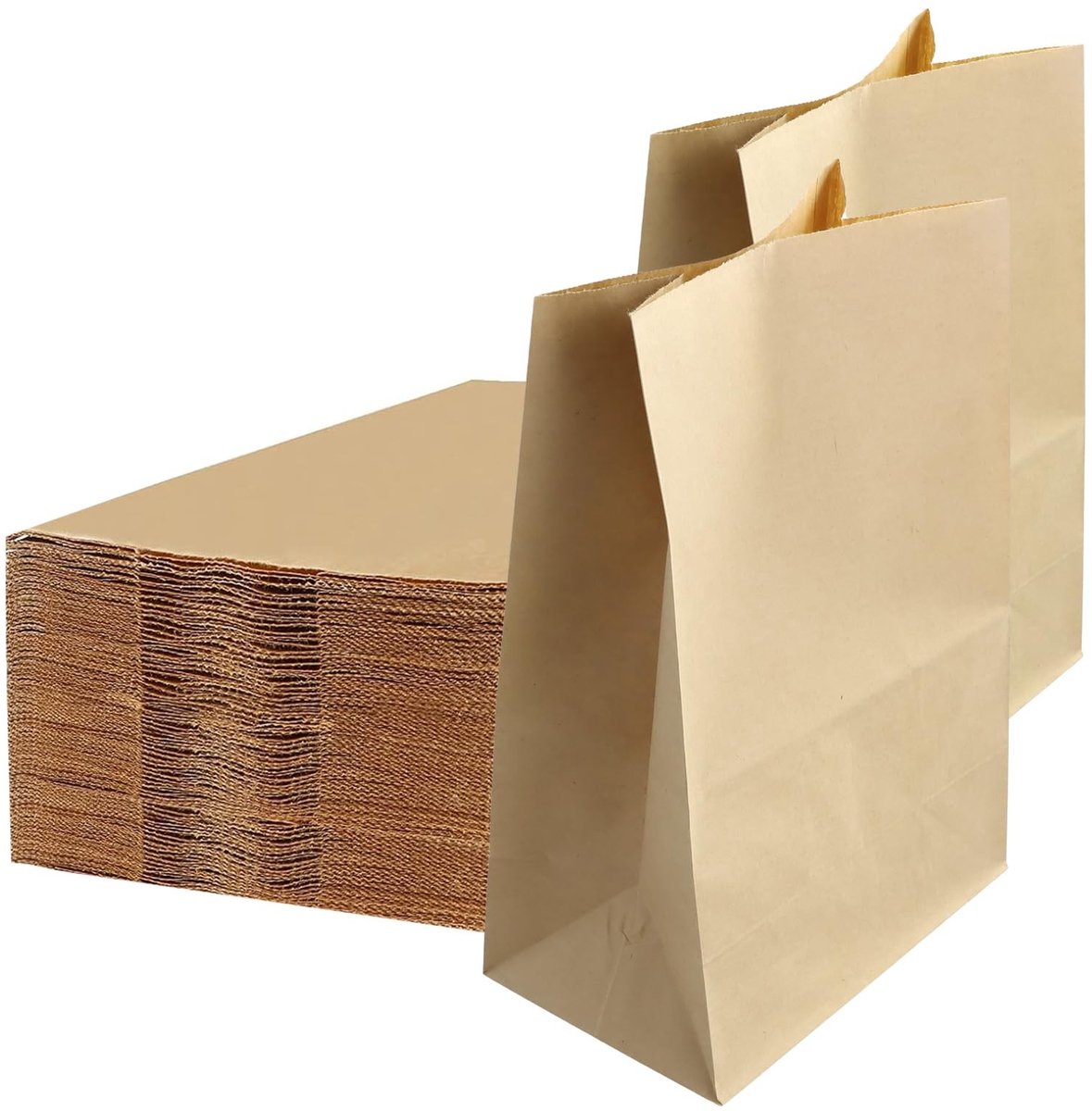 Solidchoice - 50 Pack Bruine Kraftpapieren Voedselzakken