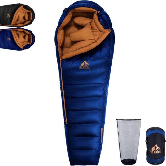 Winter Dons Slaapzak - XXL Slaapzak - Kamperen en Wandelen - Ultralicht Gewicht - 225 cm - Zwart — afbeelding 5