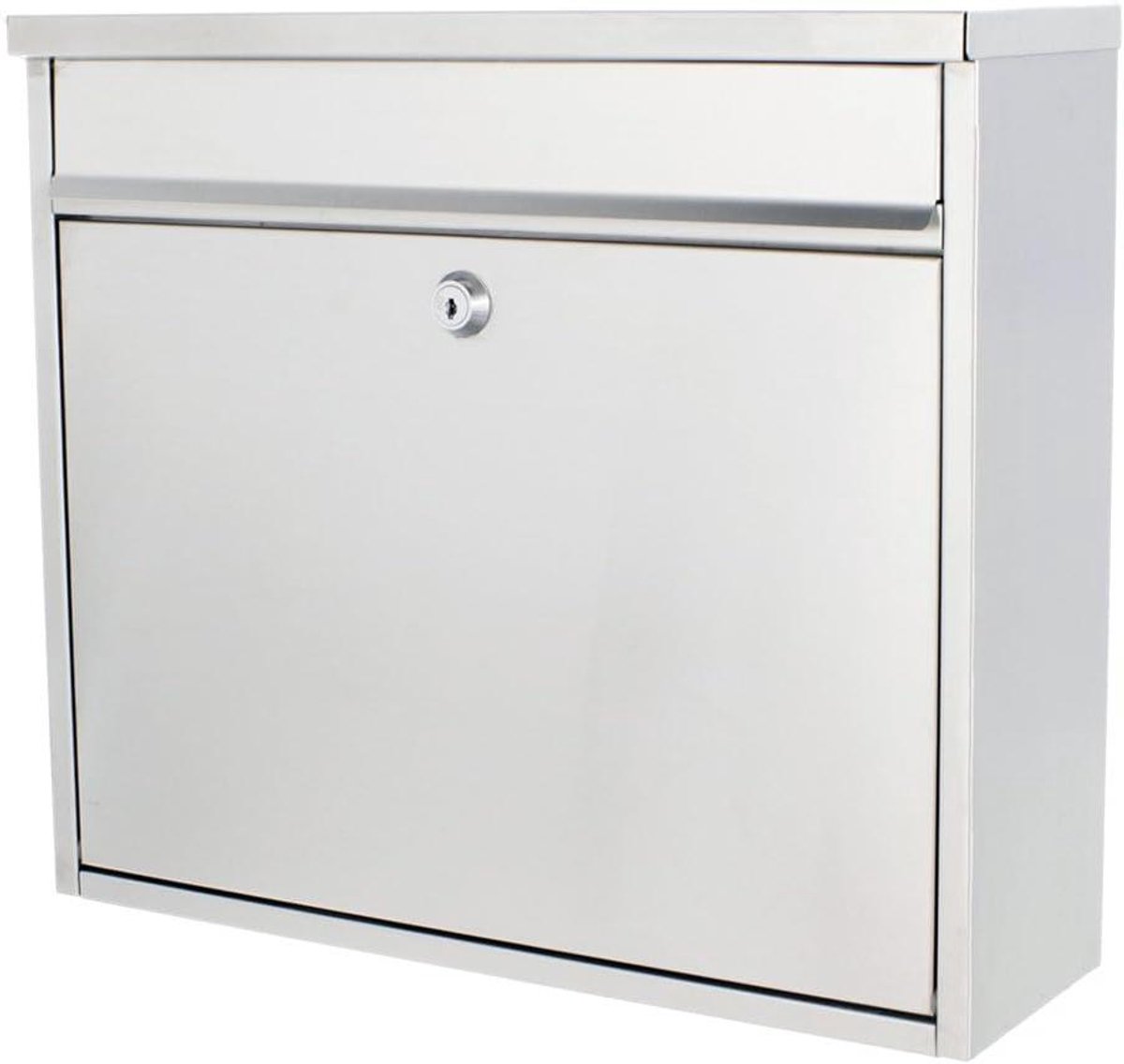 Grote brievenbus - Postkast - Veilig post ontvangen - Cilinderslot met sleutels - 315x360x115mm - Edelstaal