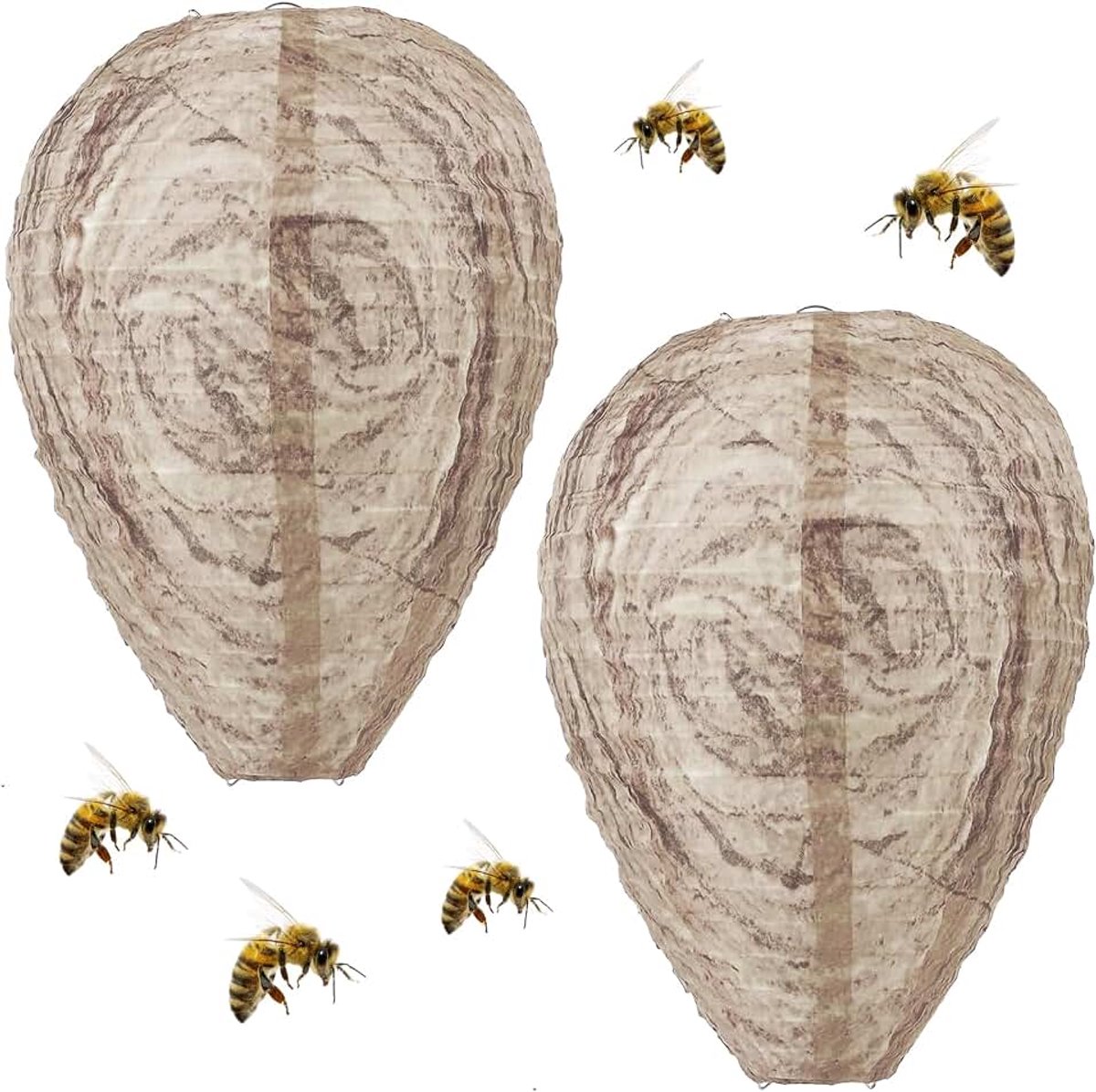 Wespennest, weerbestendig, anti-wespen, anti-wespenval, wespenval, tuin, buiten, voor bijenafweer en horzelafweer, 2 stuks