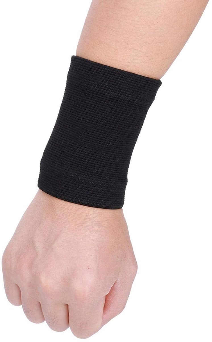 1 Paar Oefening Pols Brace, Polyestervezel Zwart Sport Outdoor Super Elastisch Breien Flexibele Manchet Pijnbestrijding Pols Guard Brace Ondersteuning