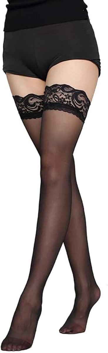 Kousen voor Dames, Verleidelijke Kanten Kousen, Plusmaat Elastische Kniekousen, Zijdezachte Anti-Slip Sokkragen voor Valentijnsdag Feestjes