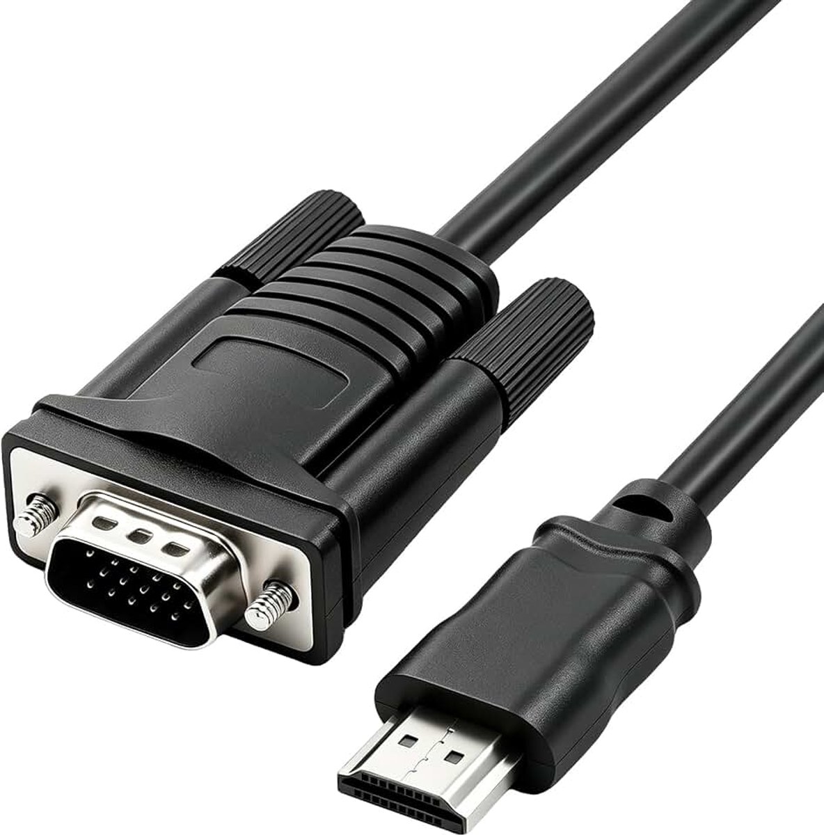 HDMI-naar-VGA-kabel, 1,5 m, unidirectionele digitale naar analoge converter, 1080p, 60 Hz, stekker naar stekker, adapter voor pc, laptop, monitor, projector, tv, dvd