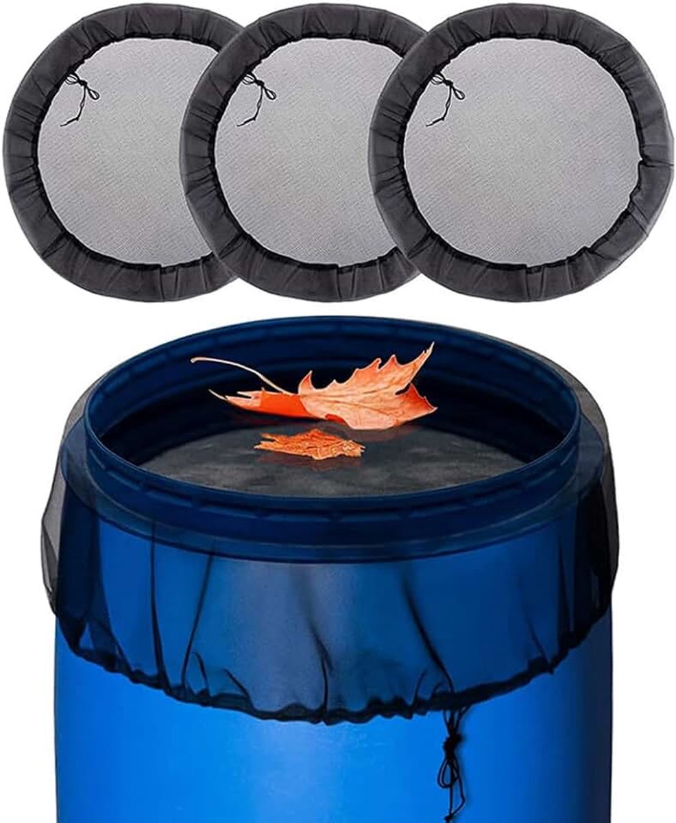 Tank net with a diameter of 100 cm, adjustable bucket net with locking line to prevent dust, leaves and mosquitoes from entering, 3 pcs
