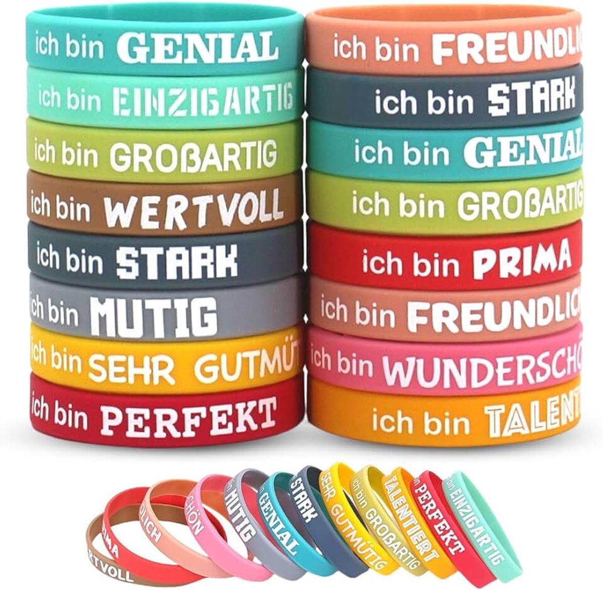 50 stuks, siliconen armbanden met inspirerende spreuken, moedermakers, geschenken, motiverende rubberen armbanden, feestcadeautjes voor tieners, scholieren