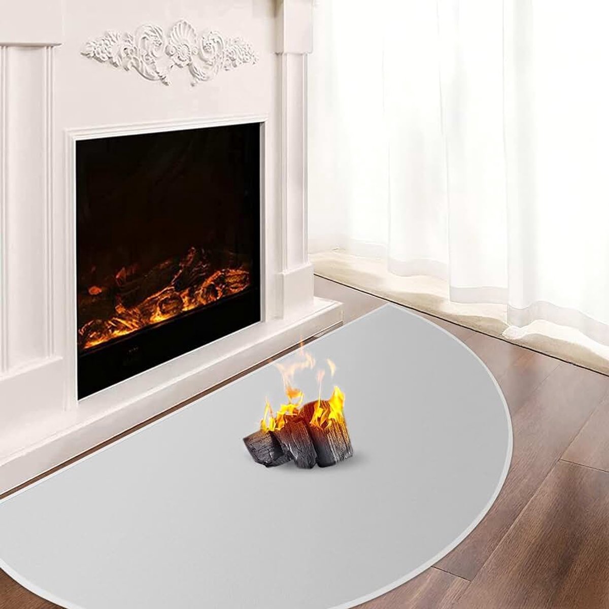 Open haardmat, 100 x 60 x 0,1 cm haardtapijten voor open haarden, open haardtapijt voor binnen en buiten, haarddoorgangen voor houtkachels beschermen vloeren tapijten tegen vonken sintels