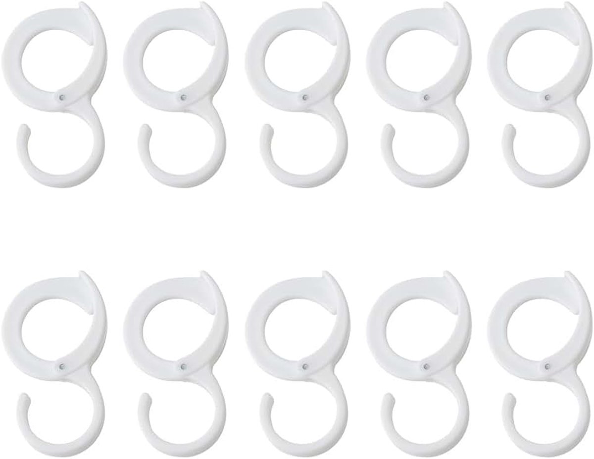 Set van 10 multifunctionele S-vormige haken, verstelbaar met sterke houder, geschikt voor kast/bar/tafel, organisatie van tassen/riemen