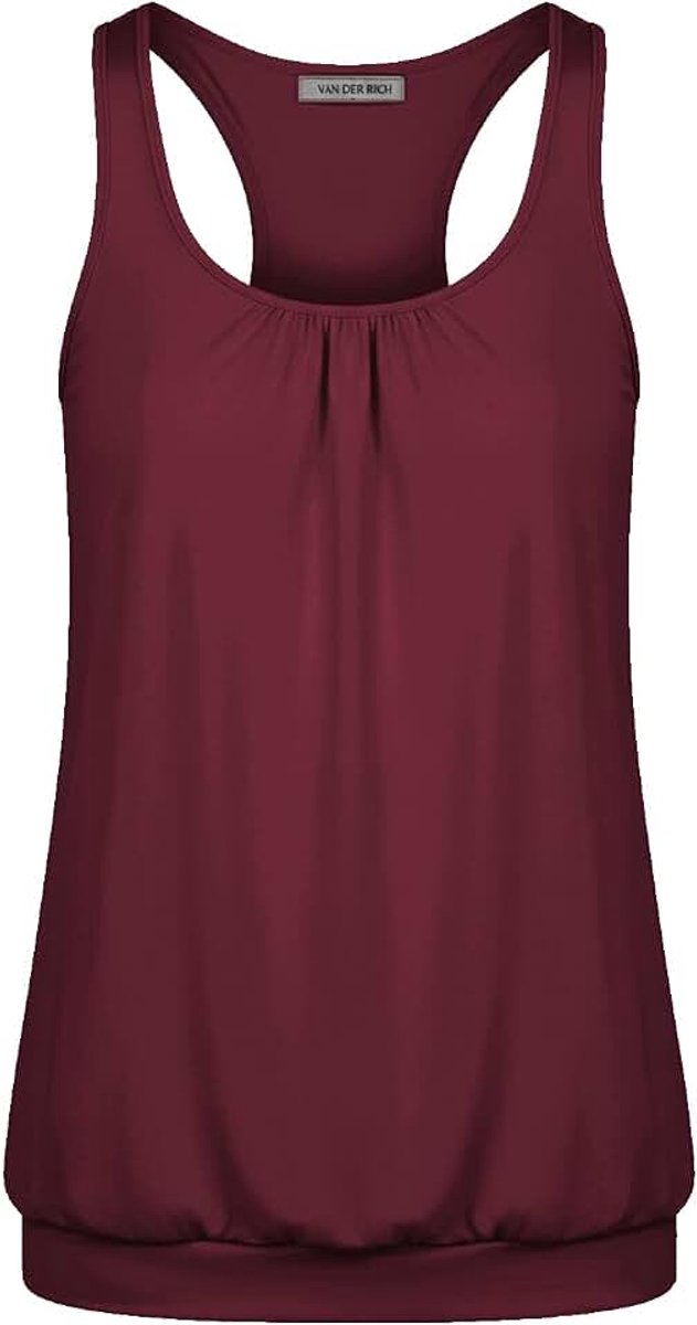 Der Rich Tanktop met racerback, geplooide kraag, luchtige zomertop voor dames