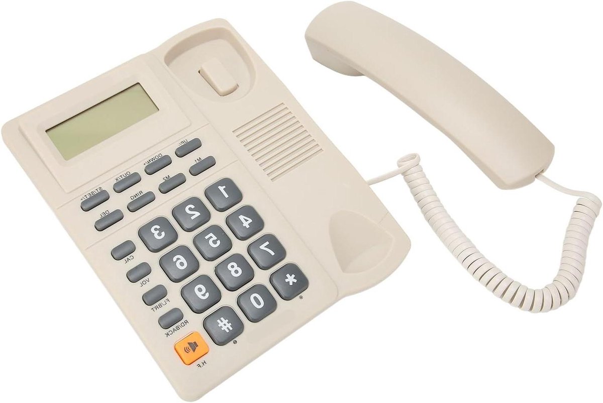 Vaste Telefoon - Bedrijfstelefoon Thuis - Zakelijke Communicatie - Dubbele Interface - 22 x 21 x 8 cm - Wit