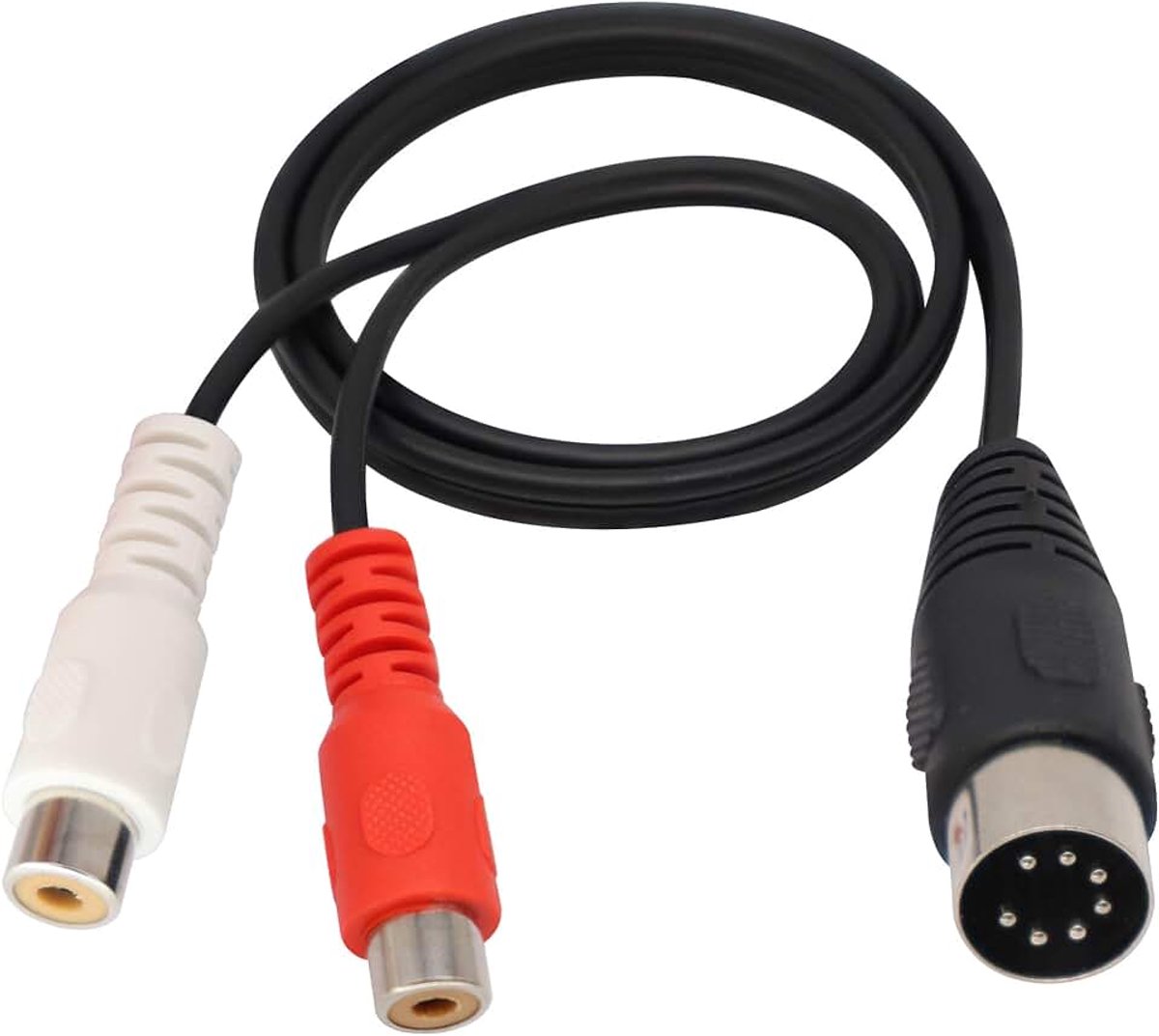 7 Pin Mannelijk naar Dual RCA Vrouwelijke Audiokabel 7-Pin Midi Mannelijk naar 2 Dual RCA Vrouwelijke Plug Audiokabel voor Bang & Olufsen B&O, Naim, Quad.Stereo Systemen (0.5m/1.6ft)
