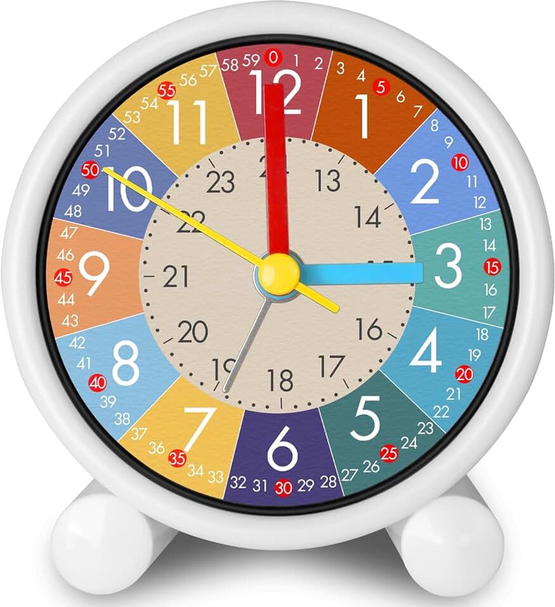 Digitale kinderwekker, kinderwekker zonder tikken, analoge wekker voor kinderen, kinderwekker voor beginners, kinderwekker op batterijen, wekker voor meisjes en jongens
