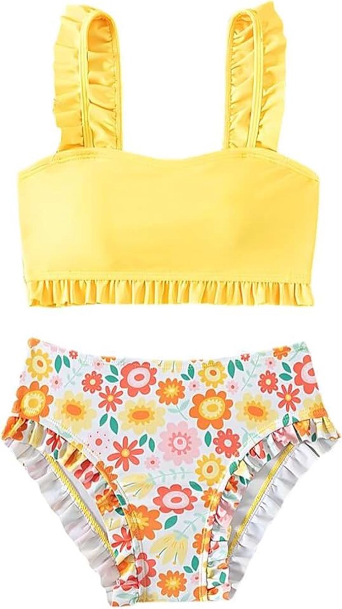 Bikini Set, 2-Delig Badpak 5–14 Jaar, Sneldrogend, Leuke Print