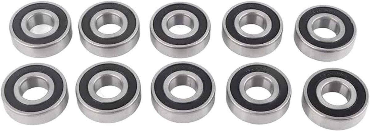 10pcs 6204-2RS Roulement à Billes à Gorge Profonde Roulements Rigides à Billes Haute Vitesse à Double Face Roulement 17x47x14mm